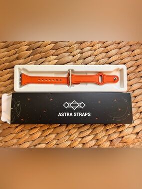 Astra Straps Orange Leather Watch Band